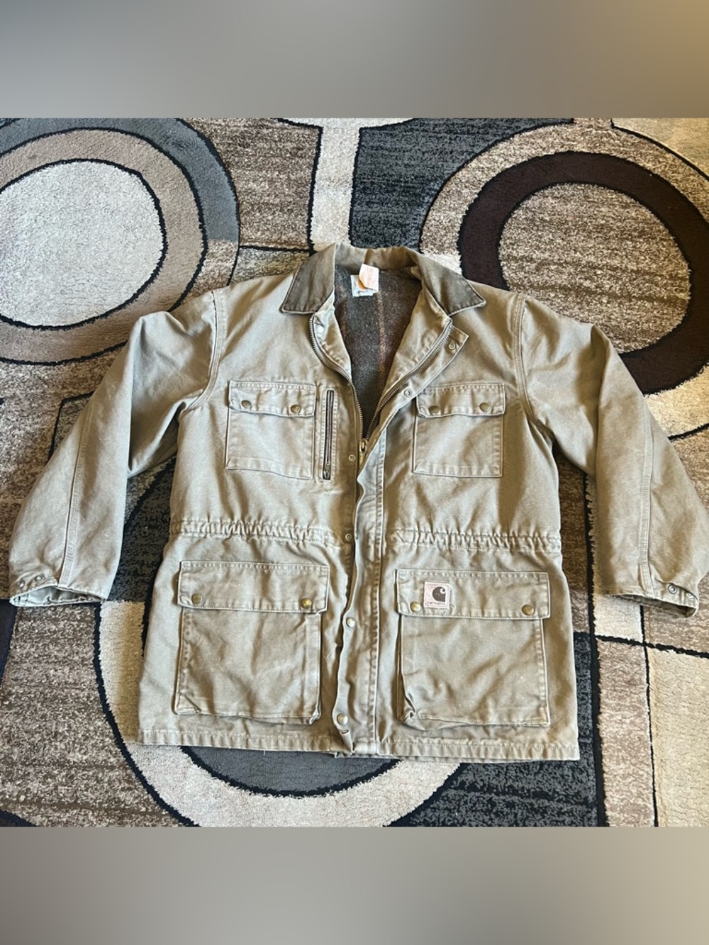 Men’s vintage Carhartt Blanket-Lined Washed Duck Trail Parka  Jacket Size Large